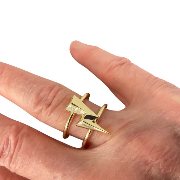 Gold Geometric Ring - Picture 2 of 5